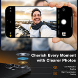 Folie de protectie Torras Lensguard Camera compatibil cu iPhone 16 / iPhone 16 Plus, Titanium Grey