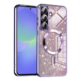 Techsuit Luxury Glitter MagSafe világoslila tok Samsung Galaxy A36 5G / Galaxy A56 5G telefonhoz