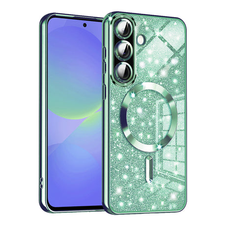 Husa de protectie Techsuit Luxury Glitter MagSafe compatibil cu Samsung Galaxy A36 5G / A56 5G, Verde Deschis
