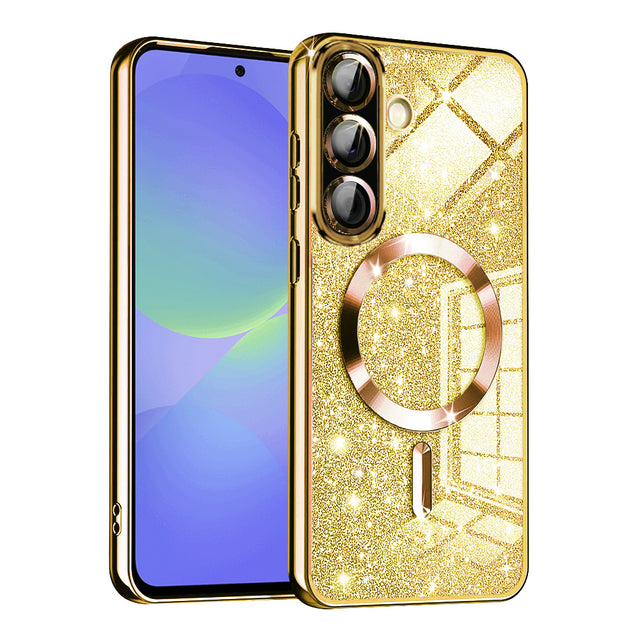 Husa de protectie Techsuit Luxury Glitter MagSafe compatibil cu Samsung Galaxy A36 5G / A56 5G, Auriu