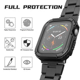 Folie de protectie smartwatch Lito Watch Armor 360 Case + Screen Protector compatibil cu Apple Watch 1 / 2 / 3 (38mm), Albastru