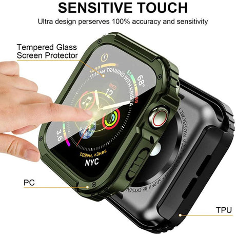 Folie de protectie smartwatch Lito Watch Armor 360 Case + Screen Protector compatibil cu Apple Watch 1 / 2 / 3 (38mm), Verde