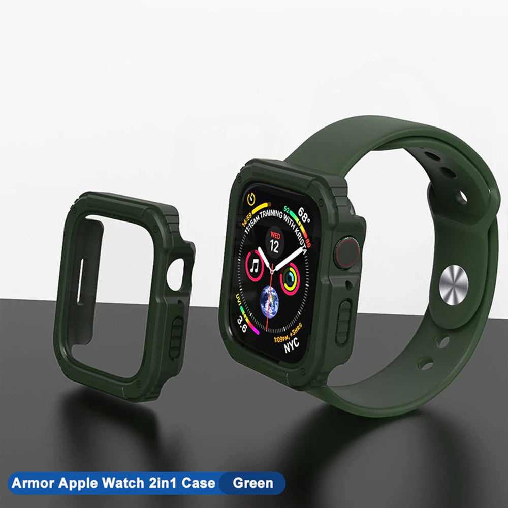 Folie de protectie smartwatch Lito Watch Armor 360 Case + Screen Protector compatibil cu Apple Watch 1 / 2 / 3 (42mm), Verde