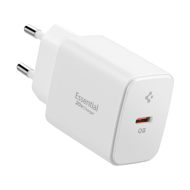 Incarcator Spigen Essential EE201EU (ACH08701), Type-C, GaN, Fast Charging, PD20W, Quantum Boost, Alb