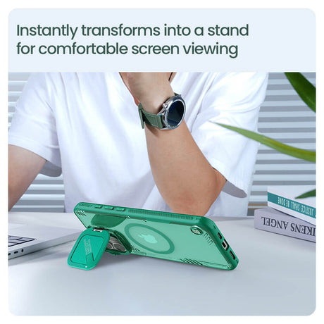 Husa de protectie Nillkin Iceblade Prop Magnetic (without Camera Cutout) compatibil cu iPhone 16 Plus, Verde