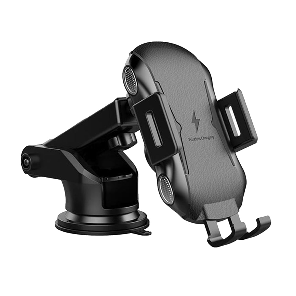 Suport Techsuit with Wireless Charging Premium (CAPD032), for Dashboard, Windshield, Air Vent, 10W, Negru