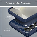 Husa de protectie Techsuit Carbon Silicone compatibil cu Samsung Galaxy S25 Edge, Albastru