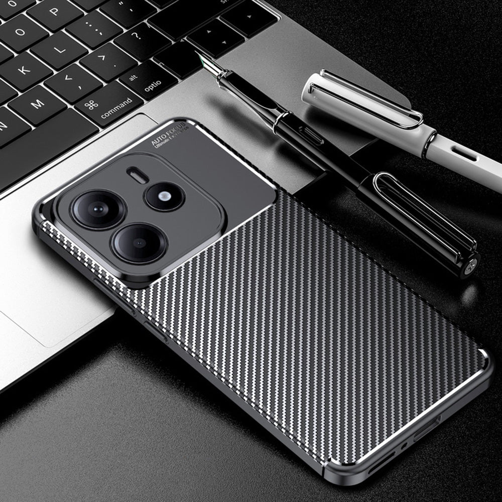 Husa de protectie Techsuit CarbonFiber compatibil cu Xiaomi Redmi Note 14 5G, Negru