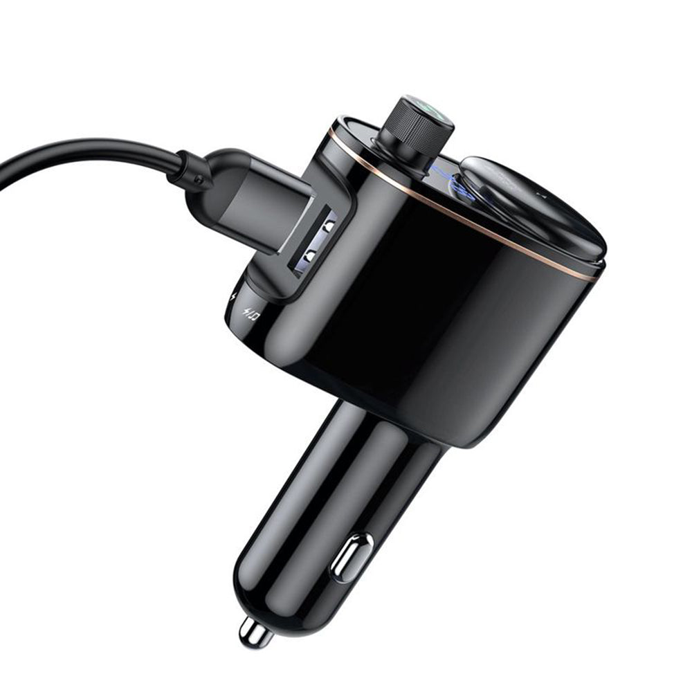 Incarcator Baseus Car MP3 Player S-06 (CCHC000001), Bluetooth FM Transmitter, USB, Cigarette Lighter Socket, Display, 12-24V, Negru