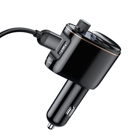 Incarcator Baseus Car MP3 Player S-06 (CCHC000001), Bluetooth FM Transmitter, USB, Cigarette Lighter Socket, Display, 12-24V, Negru