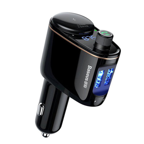 Incarcator Baseus Car MP3 Player S-06 (CCHC000001), Bluetooth FM Transmitter, USB, Cigarette Lighter Socket, Display, 12-24V, Negru