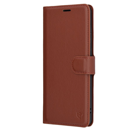 Husa de protectie Techsuit Leather Folio compatibil cu Samsung Galaxy S25 Edge, Maro