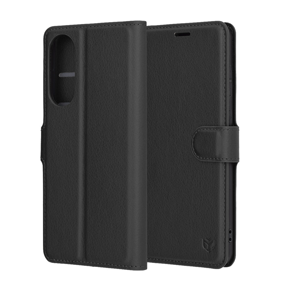 Husa de protectie Techsuit Leather Folio compatibil cu Samsung Galaxy S25 Edge, Negru