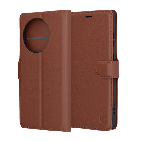 Husa de protectie Techsuit Leather Folio compatibil cu OnePlus 13R, Maro