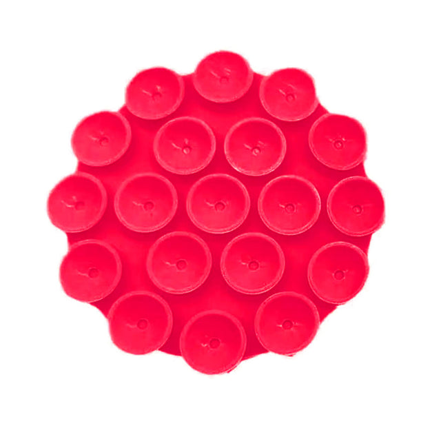 Suport Techsuit Phone (SR-CUP), Suction Pad for Selfies, Silicone, Adhesive Mount, Round Shape, Rosu