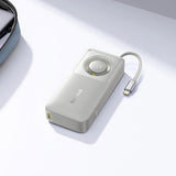 Baterie externa Baseus Free2Pull (P10073701843-00), with Retractable USB-C Cable, Type-C, Display, 10000mAh, 30W, 0.7m, Gri