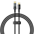 Cablu Baseus Explorer (P10319703111-00), Type-C, Fast Charge, 100W, with Auto Shutdown, Naylon, 1m, Cluster Black