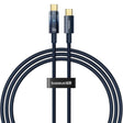 Cablu Baseus Explorer (P10319704321-00), Type-C, Fast Charge, 100W, with Auto Shutdown, Naylon, 1m, Deepsea Blue