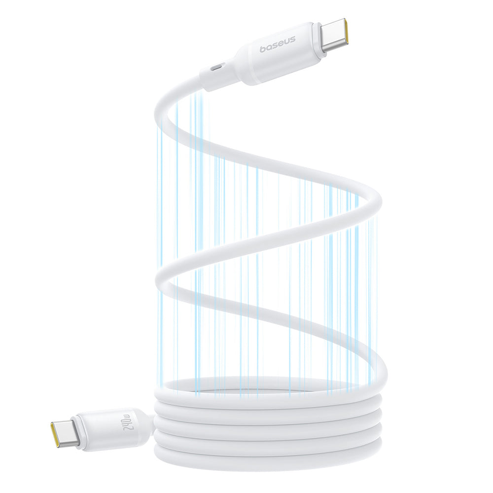 Cablu Baseus PicoGo (P10376800211-00), Magnetic, Type-C to Type-C, 240W, Fast Charging, 480Mbps, Silicone, 1m, Alb