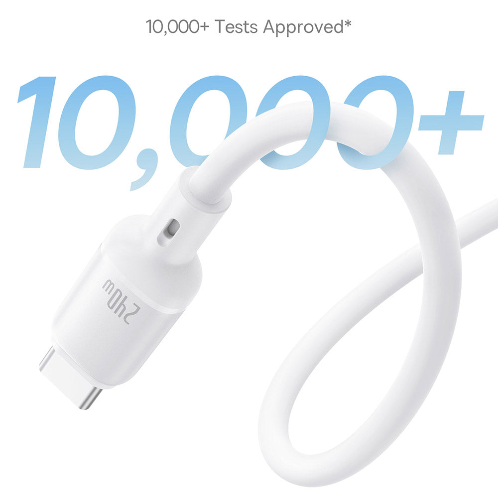 Cablu Baseus PicoGo (P10376800211-00), Magnetic, Type-C to Type-C, 240W, Fast Charging, 480Mbps, Silicone, 1m, Alb