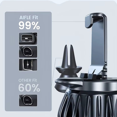 Suport Techsuit AirFix (S3), with Metal Plates, for Air Vent, Magnetic Car Mount N52, 360° Rotation, Universal, Negru