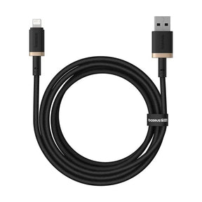 Cablu Baseus Dura Series (P10377801U01-02), USB to Lightning, Fast Charging, 480Mbps, 2.4A, Nylon, 2m, Auriu / Black