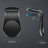 Suport Techsuit AirGrip (S7), Waterfall-Shaped, Magnetic Secure Grip for Air Vent, Clamp Grip, Negru / Silver
