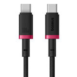 Cablu Baseus Dura Series (P10377803U01-01), for MacBook, Type-C, Fast Charge, PD 100W, 480Mbps, 1m, Rosu / Black