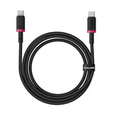 Cablu Baseus Dura Series (P10377803U01-01), for MacBook, Type-C, Fast Charge, PD 100W, 480Mbps, 1m, Rosu / Black