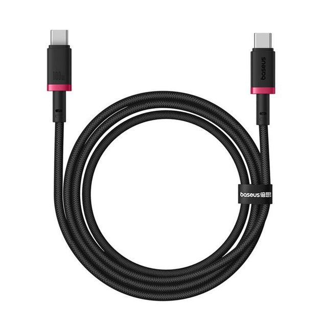 Cablu Baseus Dura Series (P10377803U01-01), for MacBook, Type-C, Fast Charge, PD 100W, 480Mbps, 1m, Rosu / Black
