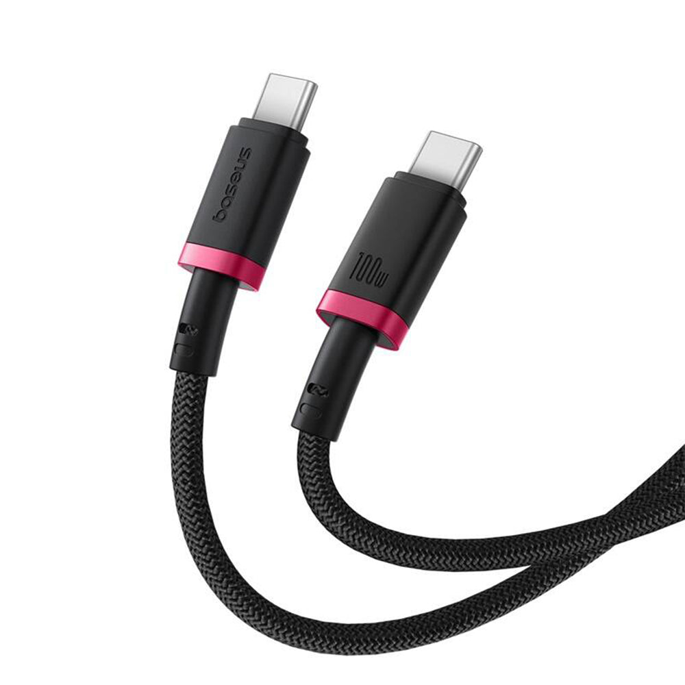 Cablu Baseus Dura Series (P10377803U01-01), for MacBook, Type-C, Fast Charge, PD 100W, 480Mbps, 1m, Rosu / Black