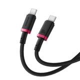 Cablu Baseus Dura Series (P10377803U01-01), for MacBook, Type-C, Fast Charge, PD 100W, 480Mbps, 1m, Rosu / Black
