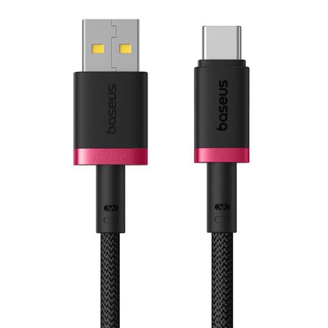 Cablu Baseus Dura Series (P10377802U01-03), USB to Type-C, Fast Charging, 60W, 480Mbps, Naylon, 2m, Rosu / Black