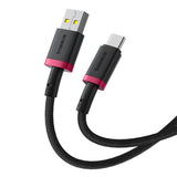 Cablu Baseus Dura Series (P10377802U01-03), USB to Type-C, Fast Charging, 60W, 480Mbps, Naylon, 2m, Rosu / Black