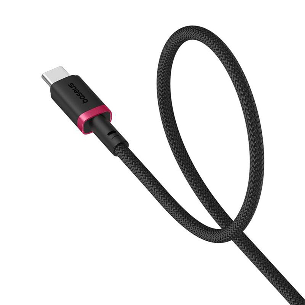 Cablu Baseus Dura Series (P10377802U01-03), USB to Type-C, Fast Charging, 60W, 480Mbps, Naylon, 2m, Rosu / Black