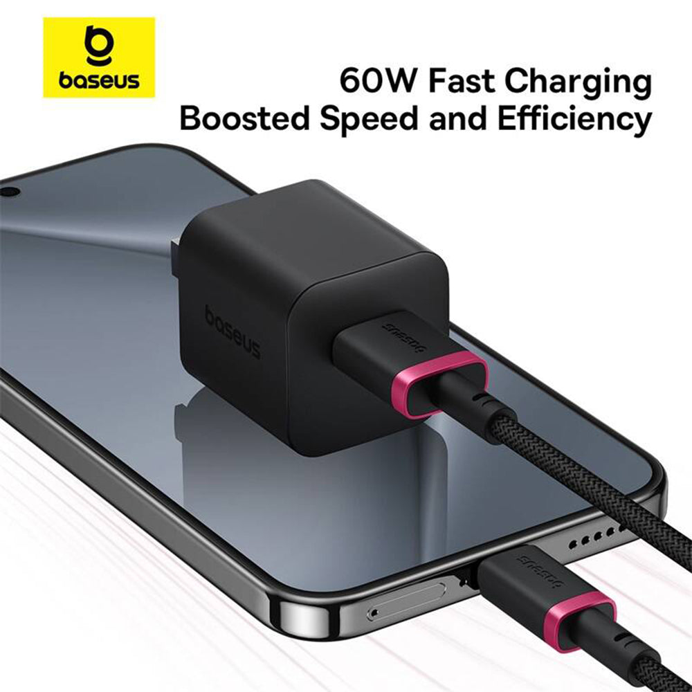 Cablu Baseus Dura Series (P10377802U01-03), USB to Type-C, Fast Charging, 60W, 480Mbps, Naylon, 2m, Rosu / Black