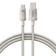Cablu Baseus Titanium (P10378102G21-00), USB to Type-C 100W, Fast Charging, 480Mbps, Naylon, 1m, Argintiu