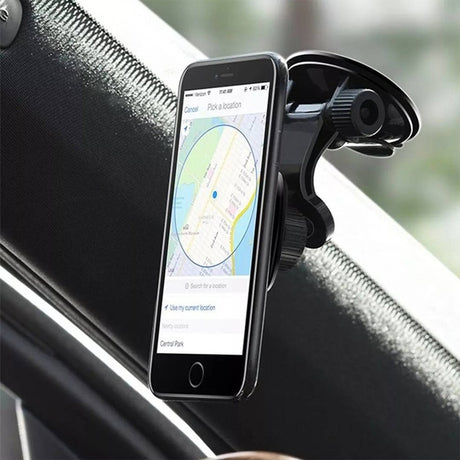 Suport Techsuit MagGrip (S6), for Dashboard, Magnetic Grip, 360° Rotation, Suction Cup, 2 Metal Plates, Negru /Red
