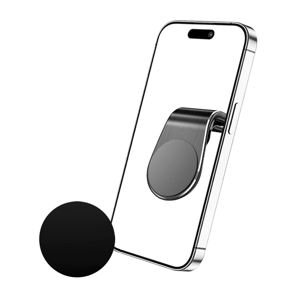 Suport Techsuit AirGrip (S7), Waterfall-Shaped, Magnetic Secure Grip for Air Vent, Clamp Grip, Negru / Silver