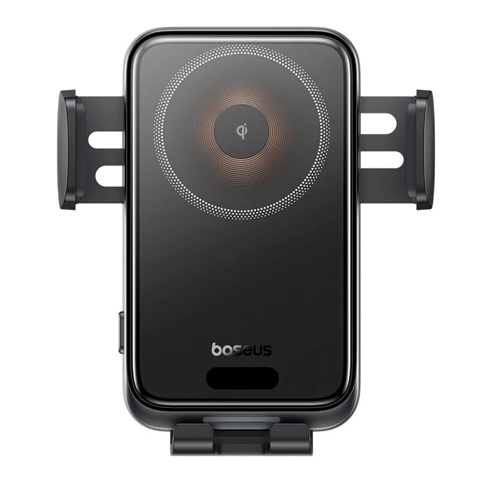 Suport Baseus Wireless Car Vent Wisdom Pro (C40381501123-00), 15W, 360°, Auto Coil Alignment, LED Light, 7.2inch, Negru