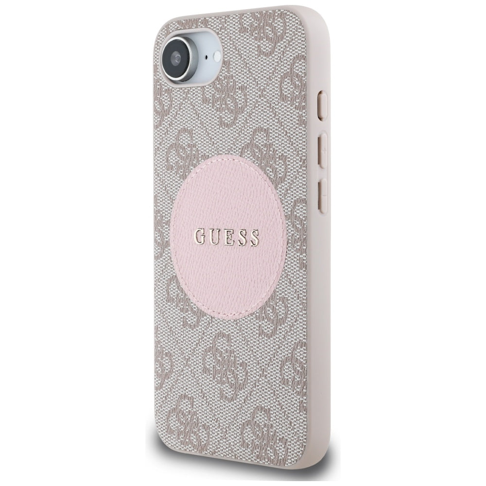 Husa de protectie Guess 4G Circle Classic Logo MagSafe (GUHMPSE4P4PGRSGP) compatibil cu iPhone 16e / iPhone 17e, Roz