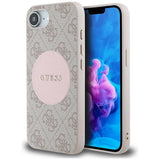 Husa de protectie Guess 4G Circle Classic Logo MagSafe (GUHMPSE4P4PGRSGP) compatibil cu iPhone 16e / iPhone 17e, Roz