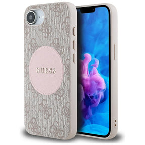 Husa de protectie Guess 4G Circle Classic Logo MagSafe (GUHMPSE4P4PGRSGP) compatibil cu iPhone 16e / iPhone 17e, Roz
