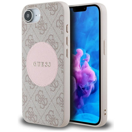 Husa de protectie Guess 4G Circle Classic Logo MagSafe (GUHMPSE4P4PGRSGP) compatibil cu iPhone 16e / iPhone 17e, Roz
