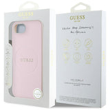 Husa de protectie Guess Grained Gold Ring MagSafe (GUHMPSE4PGHSMMP) compatibil cu iPhone 16e / iPhone 17e, Roz