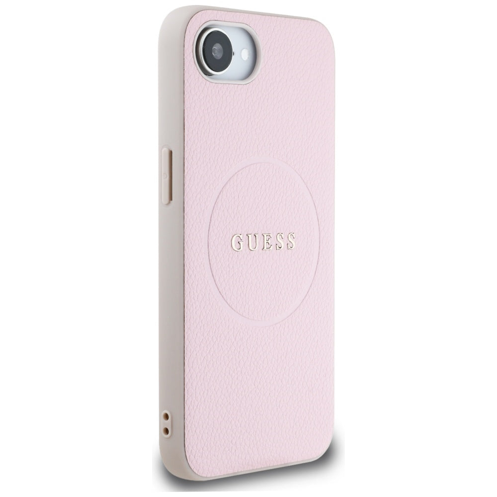 Husa de protectie Guess Grained Gold Ring MagSafe (GUHMPSE4PGHSMMP) compatibil cu iPhone 16e / iPhone 17e, Roz
