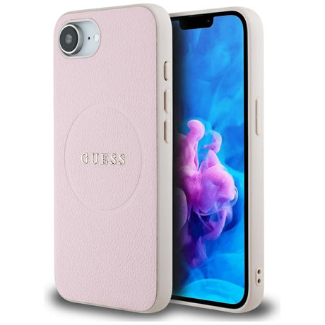 Husa de protectie Guess Grained Gold Ring MagSafe (GUHMPSE4PGHSMMP) compatibil cu iPhone 16e / iPhone 17e, Roz