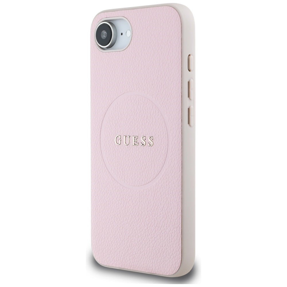 Husa de protectie Guess Grained Gold Ring MagSafe (GUHMPSE4PGHSMMP) compatibil cu iPhone 16e / iPhone 17e, Roz