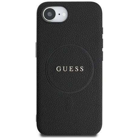 Husa de protectie Guess Grained Gold Ring MagSafe (GUHMPSE4PGHSMMK) compatibil cu iPhone 16e / iPhone 17e, Negru