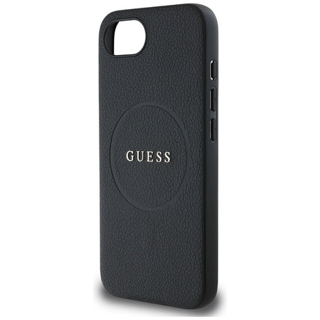 Husa de protectie Guess Grained Gold Ring MagSafe (GUHMPSE4PGHSMMK) compatibil cu iPhone 16e / iPhone 17e, Negru